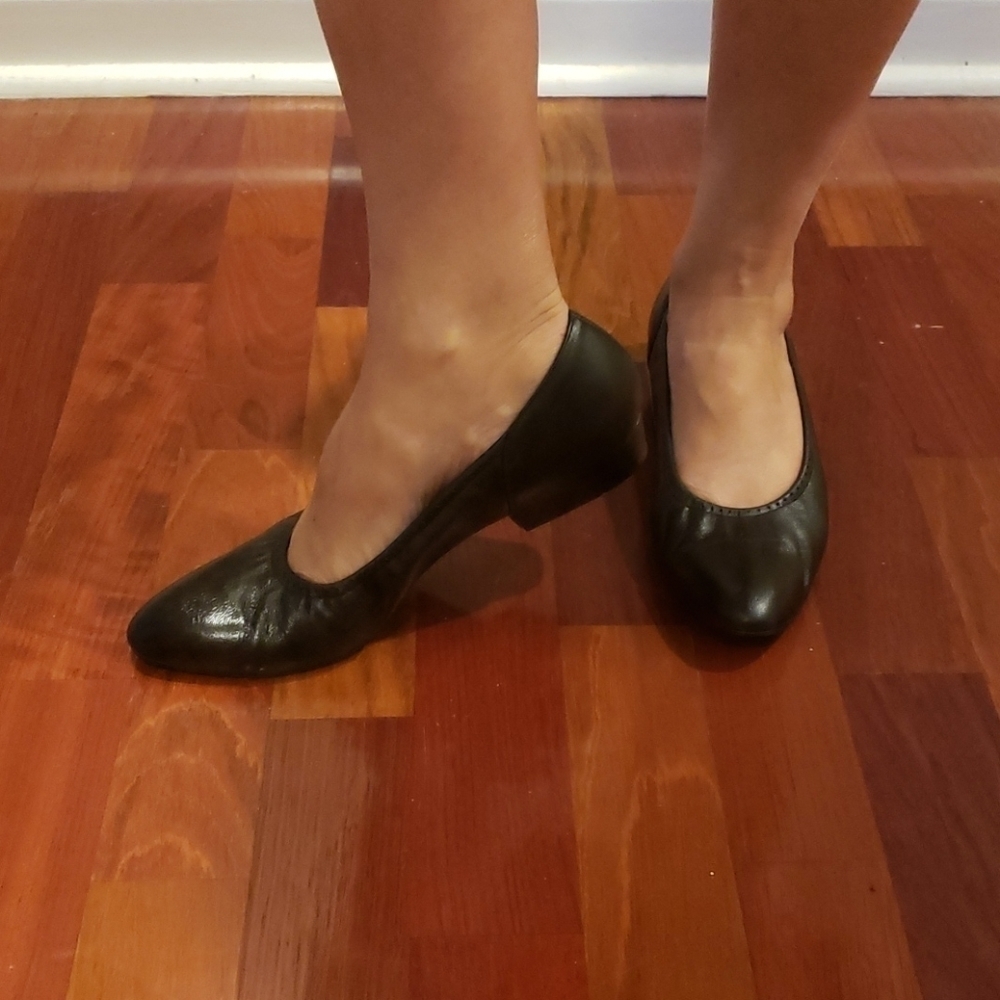 Selby Cloud Black Leather Flats Balletcore 8AA NIB Deadstock - Picture 10 of 16